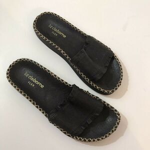 Liz Claiborne Flex Womens Platueau Sandal Black 7M